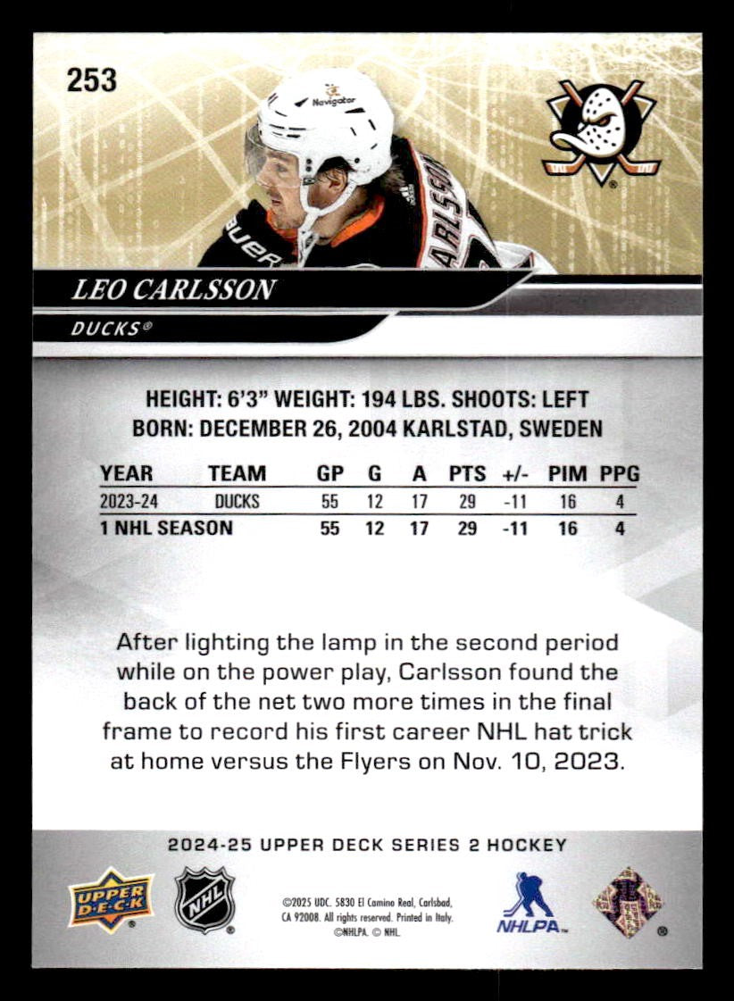 2024-25 Upper Deck #253 Leo Carlsson