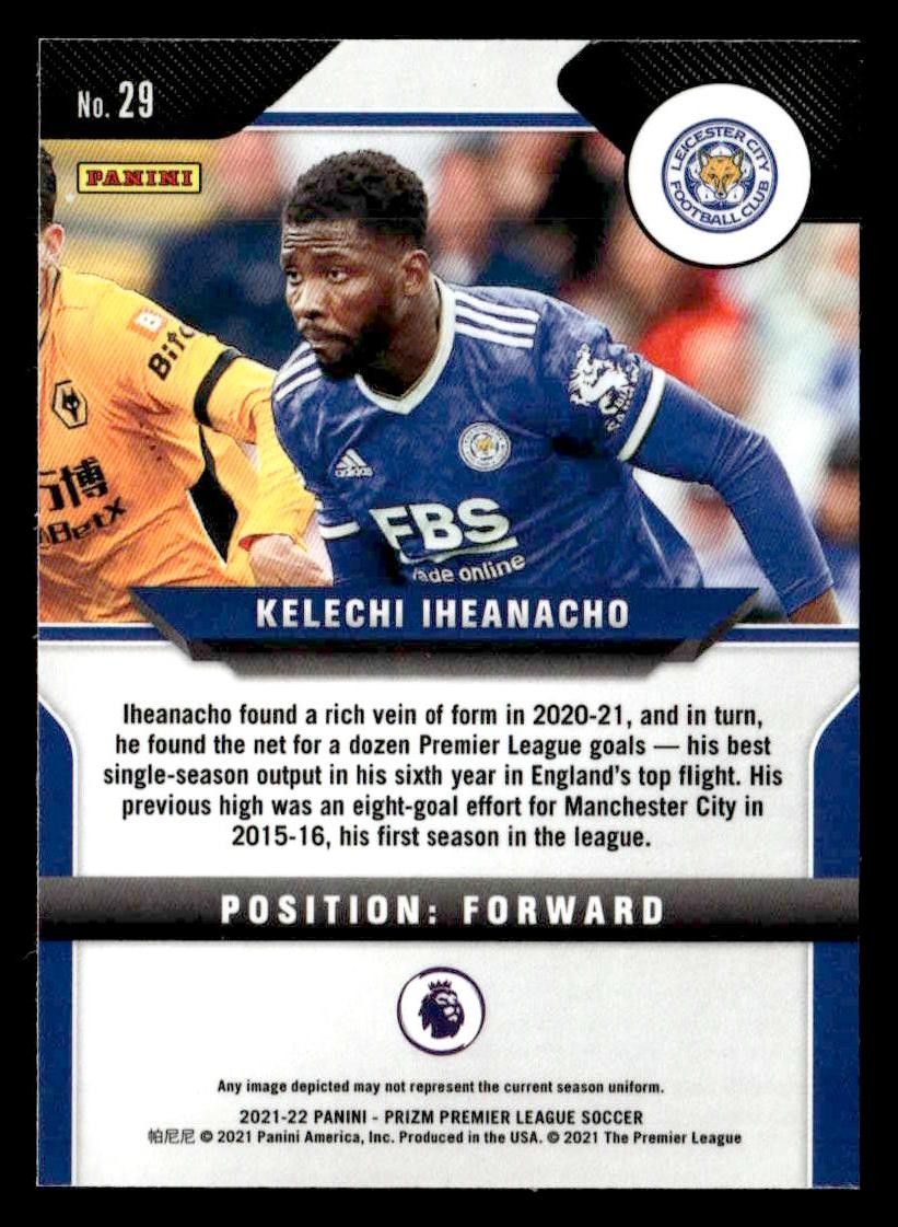 2021-22 Panini Prizm Premier League #29 Kelechi Iheanacho