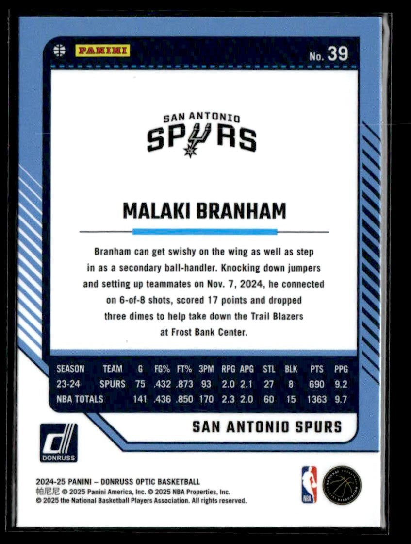 2024-25 Donruss Optic #39 Malaki Branham