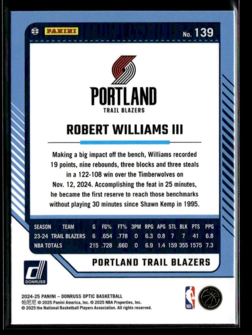 2024-25 Donruss Optic #139 Robert Williams III