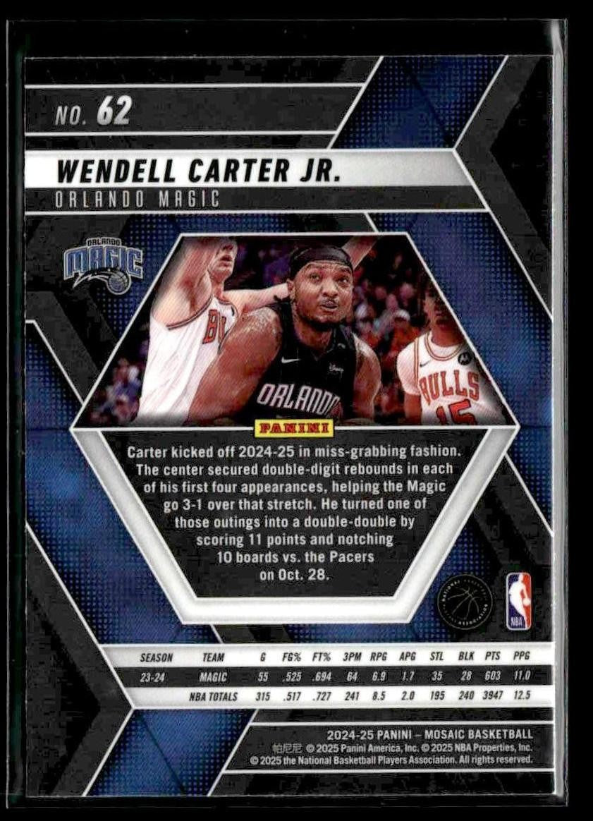 2024-25 Panini Mosaic #62 Wendell Carter Jr.