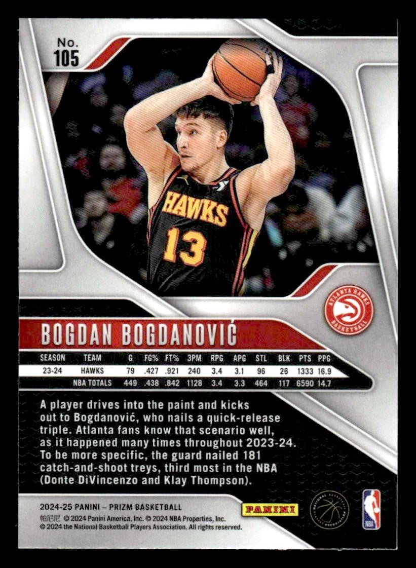 2024-25 Panini Prizm #105 Bogdan Bogdanovic