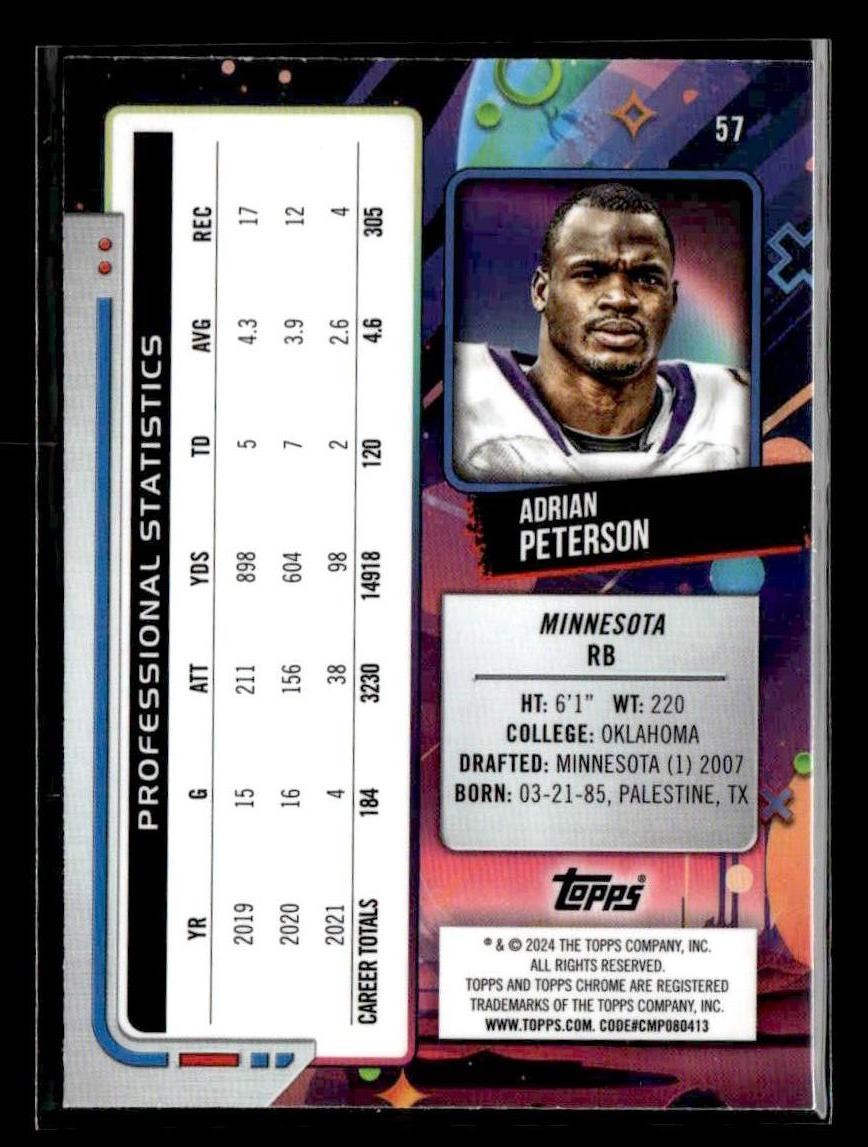 2024 Topps Chrome Cosmic #57 Adrian Peterson