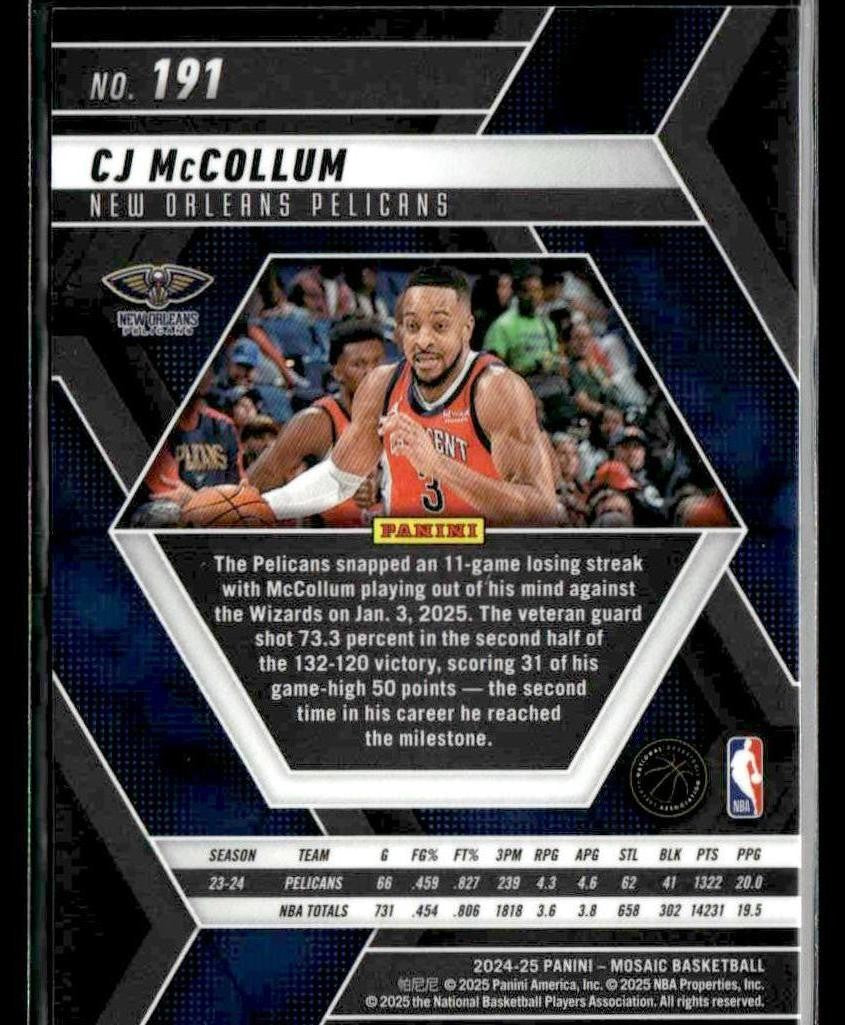 2024-25 Panini Mosaic #191 CJ McCollum