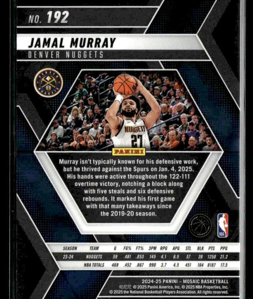 2024-25 Panini Mosaic #192 Jamal Murray