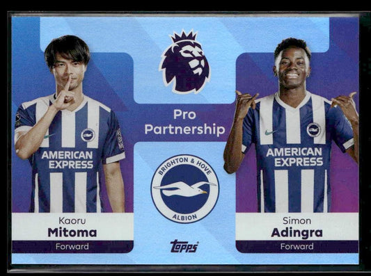 2025-26 Topps Premier League #365 Kaoru Mitoma / Simon Adingra PS Rainbow Foil