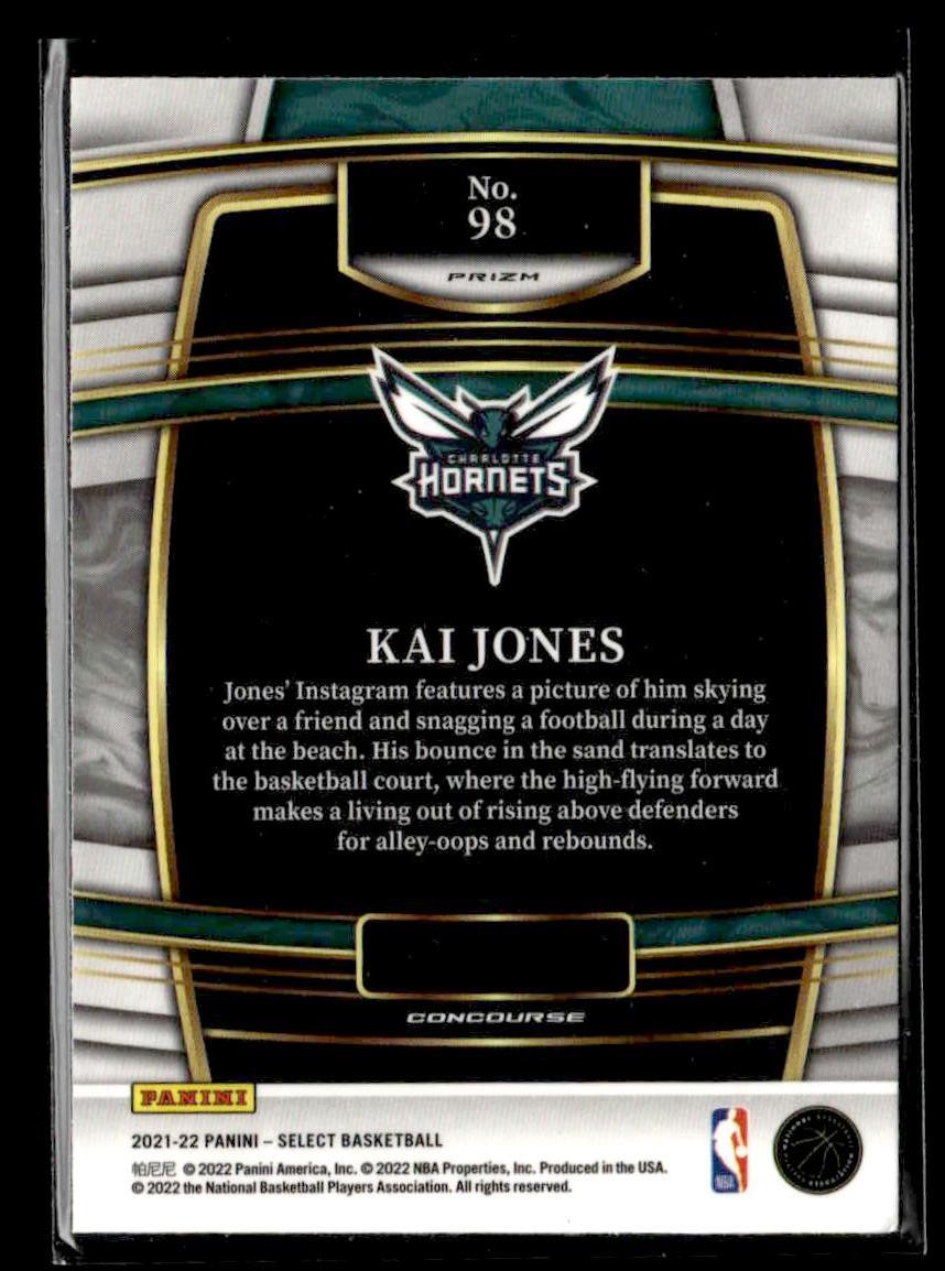 2021-22 Panini Select #98 Kai Jones Blue Shimmer Prizms