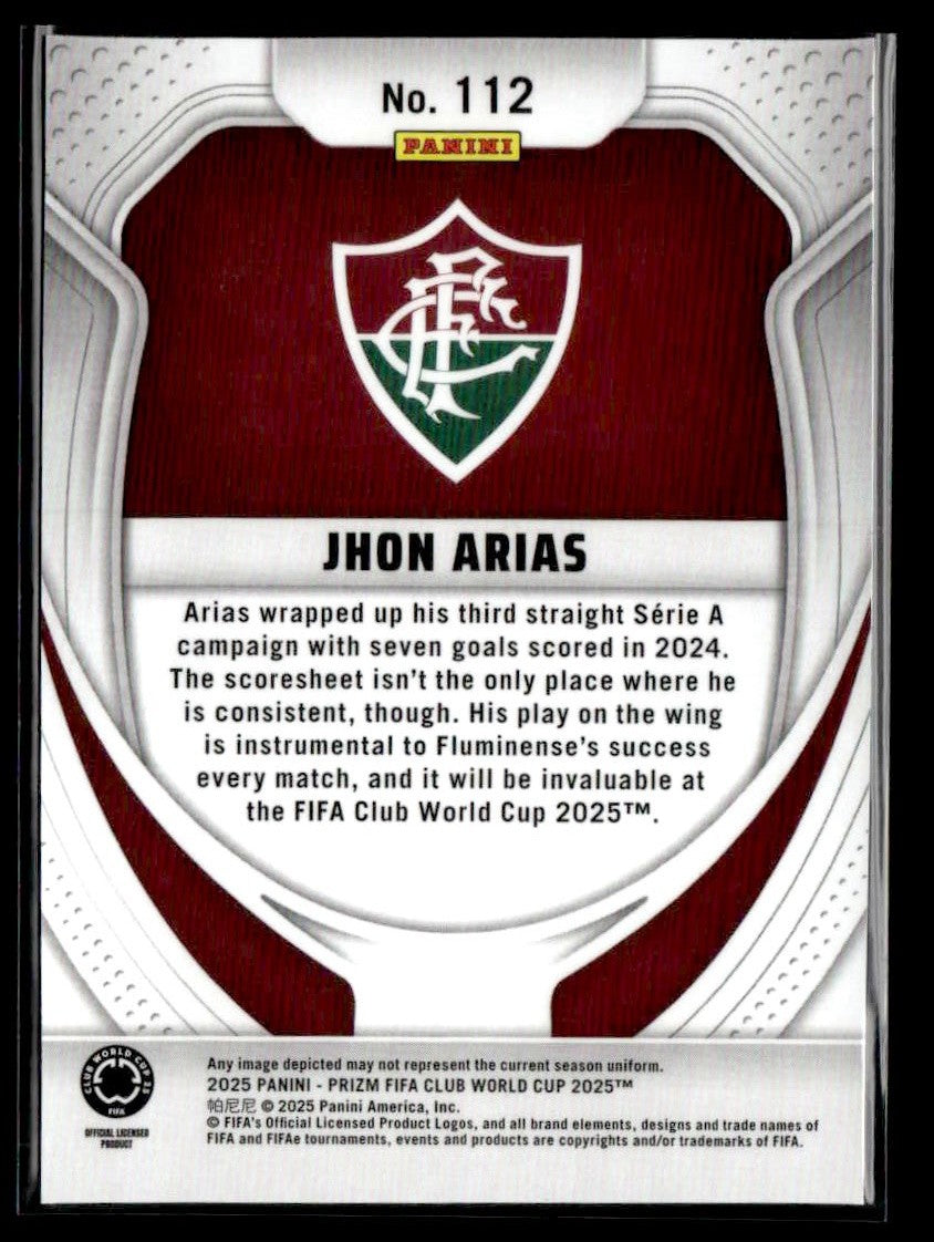 2025 Panini Prizm FIFA Club World Cup #112 Jhon Arias Glitter