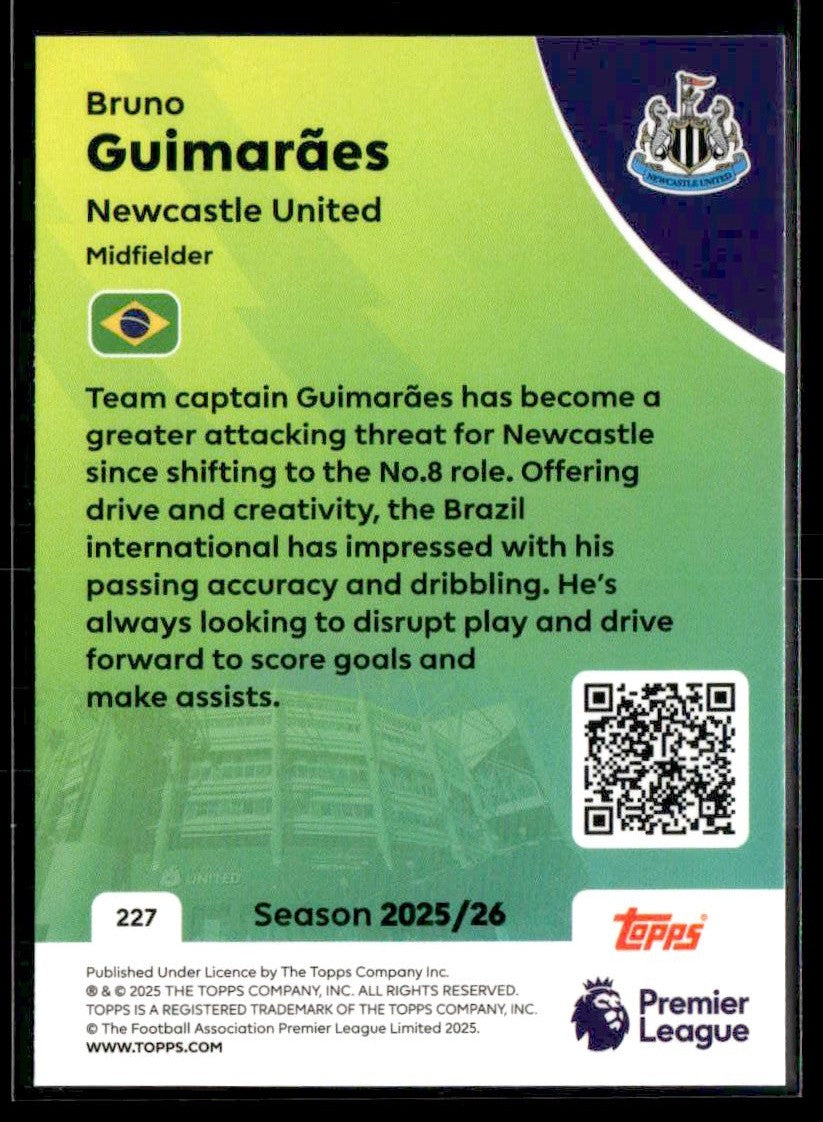 2025-26 Topps Premier League #227 Bruno Guimarães