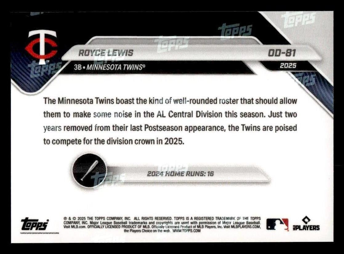 2025 Topps Now Road to Opening Day Minnesota Twins #OD-81 Royce Lewis