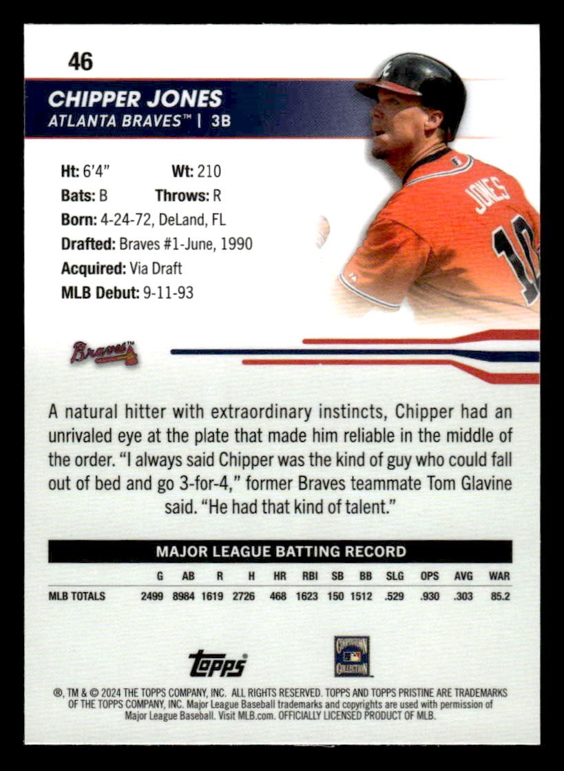 2024 Topps Pristine #46 Chipper Jones