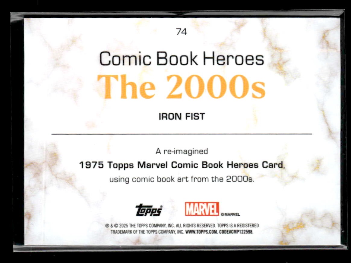 2025 Topps Marvel 1975 Golden Anniv #74 Iron Fist Gold Mini-Diamonds #192/199