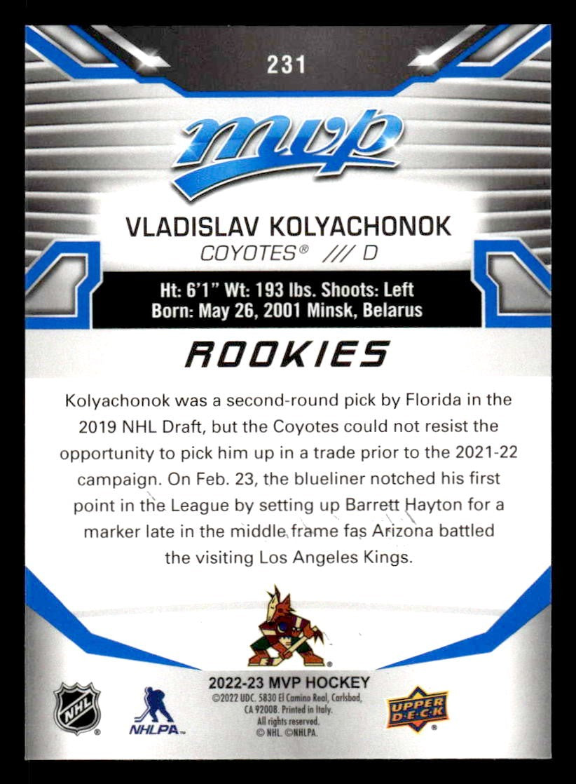 2022-23 Upper Deck MVP #231 Vladislav Kolyachonok Blue Script