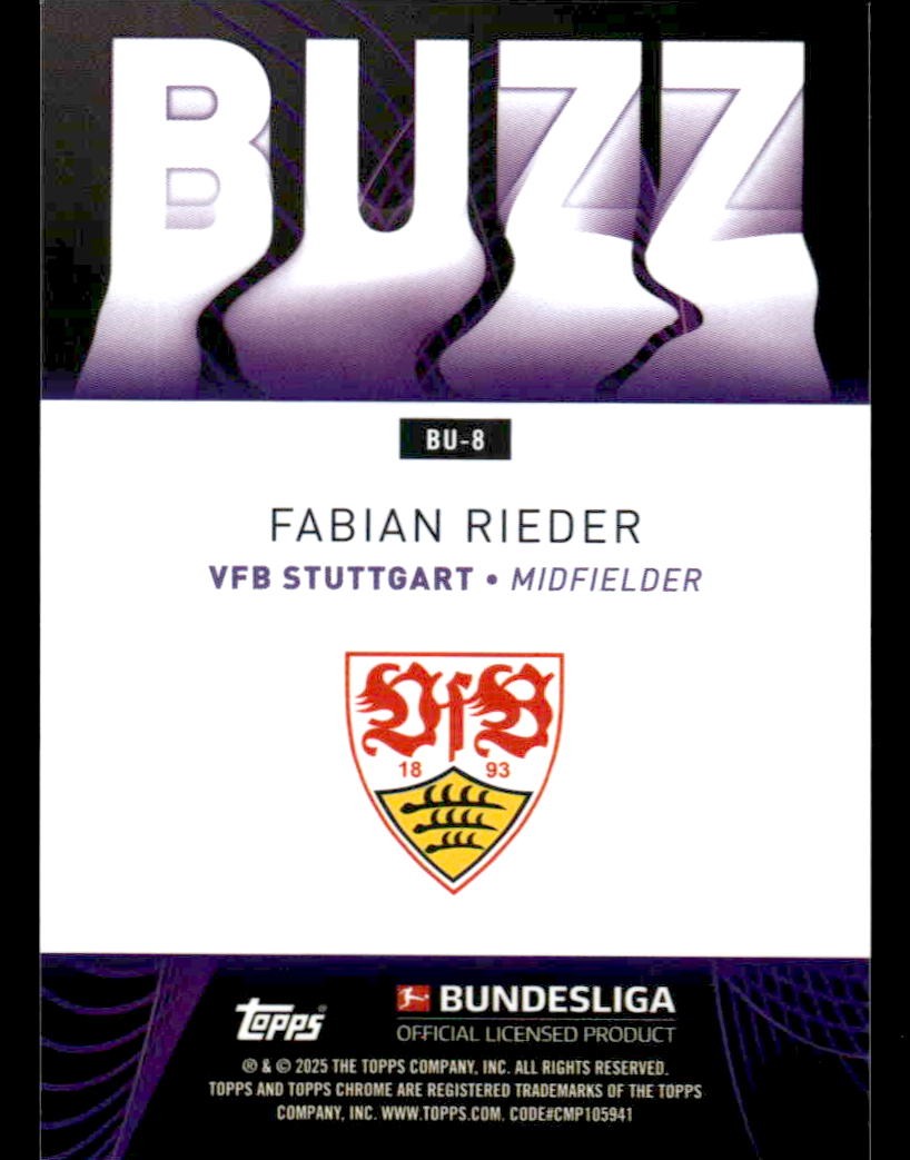 2025 Topps Chrome Bundesliga #BU-8 Fabian Rieder Buzz