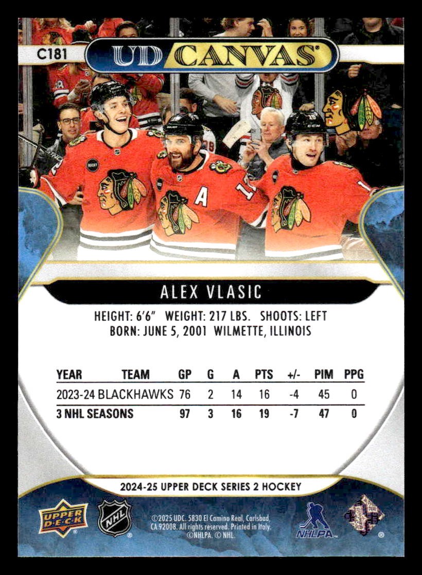 2024-25 Upper Deck #C181 Alex Vlasic UD Canvas