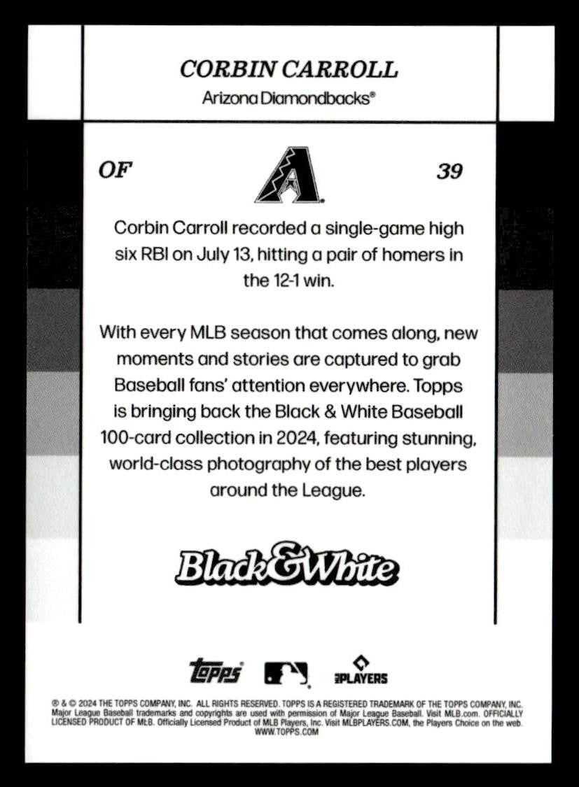 2024 Topps Black & White #39 Corbin Carroll