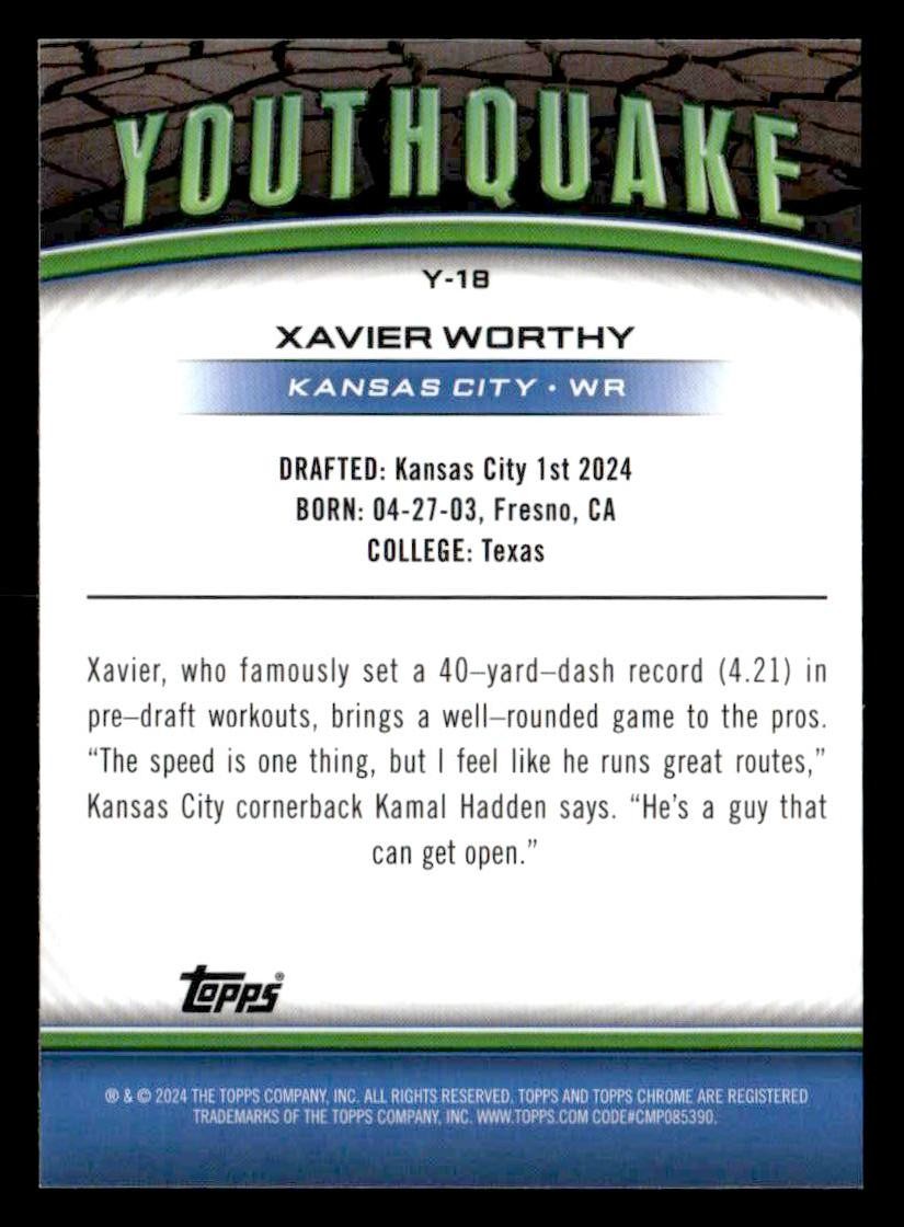 2024 Topps Chrome #Y-18 Xavier Worthy Youthquake