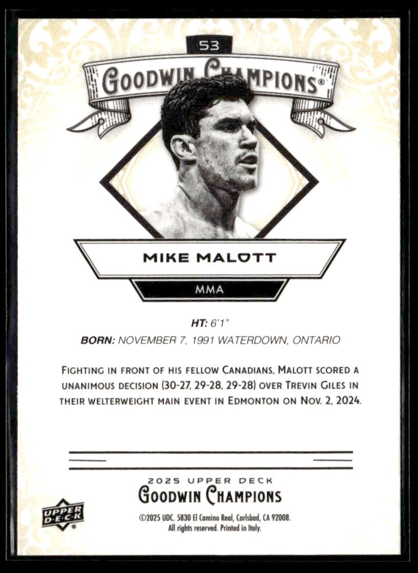 2025 Upper Deck Goodwin Champions #53 Mike Malott