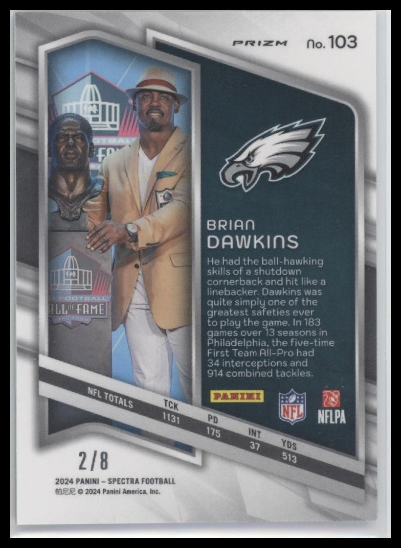 2024 Panini Spectra #103 Brian Dawkins Neon Splatter #/8