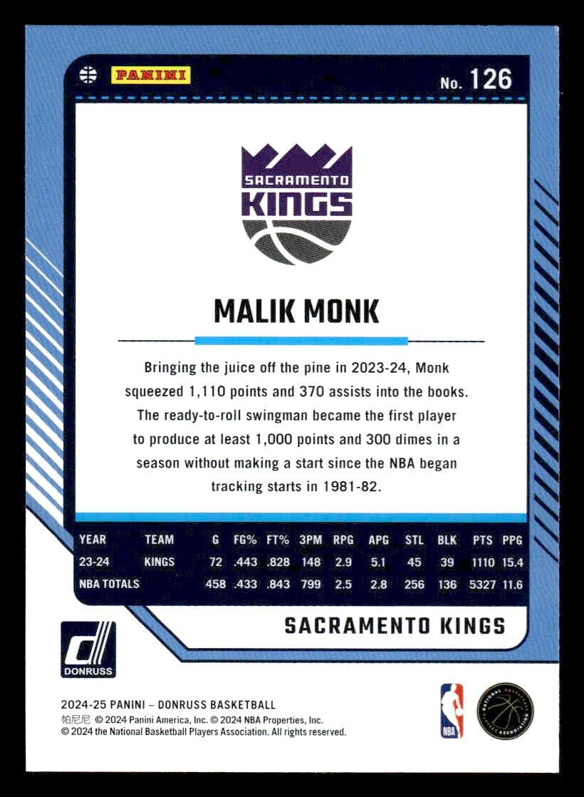 2024-25 Donruss #126 Malik Monk