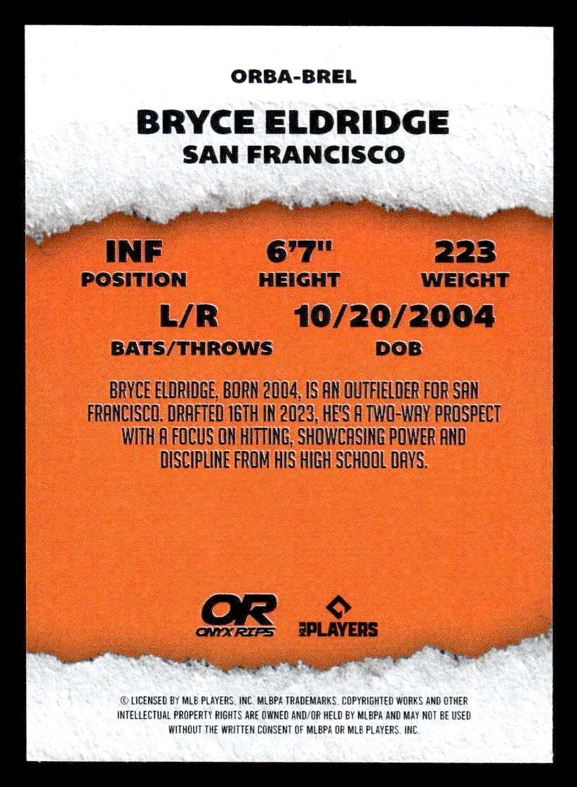 2025 Onyx Rips #ORBA-BREL Bryce Eldridge