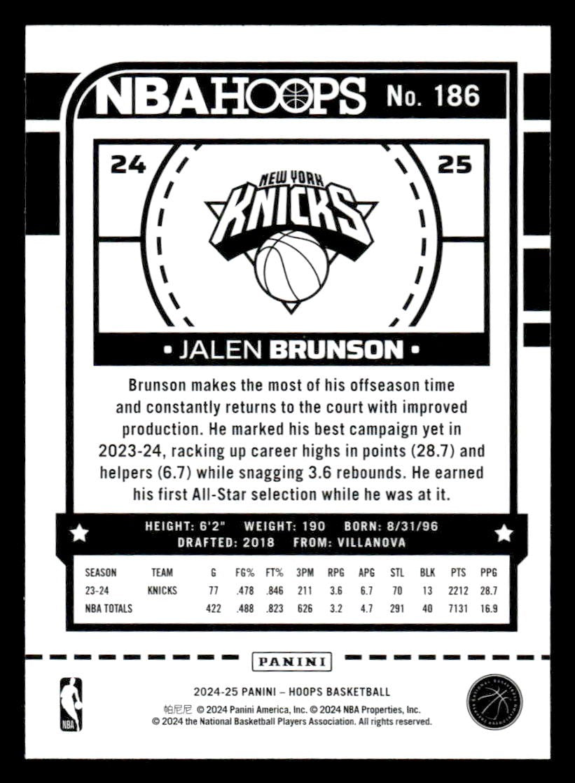 2024-25 Hoops #186 Jalen Brunson