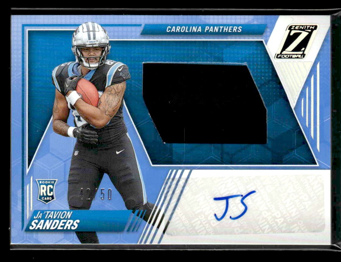 2024 Panini Zenith #231 Ja'Tavion Sanders Rookie Patch Autographs Ice #/50