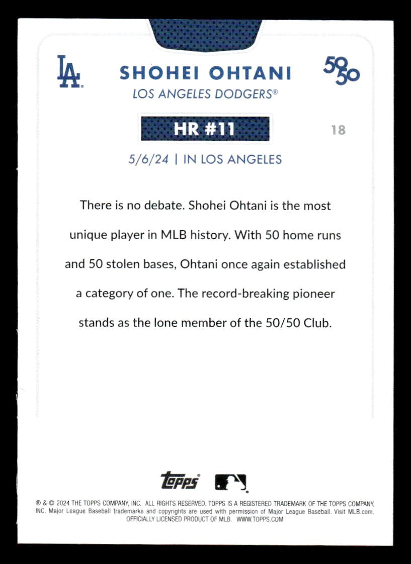 2024 Topps 50/50: Shohei Ohtani #18 Shohei Ohtani