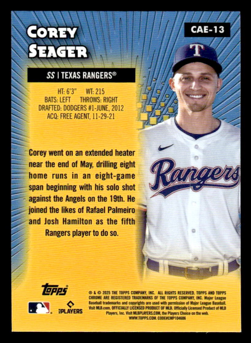 2025 Topps Chrome #CAE-13 Corey Seager Chrome All-Etch