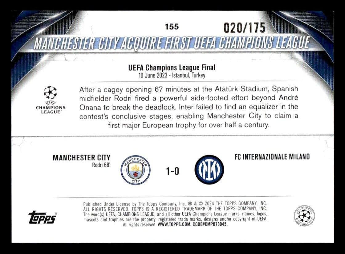 2023-24 Topps Jade UEFA Club Comps #155 UEFA League Winner - Blue Jade #/175