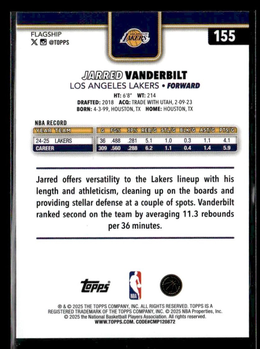2025-26 Topps #155 Jarred Vanderbilt