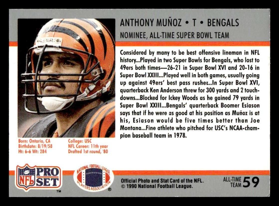 1990-91 Pro Set Super Bowl XXV Silver Anniversary Comm #59 Anthony Munoz