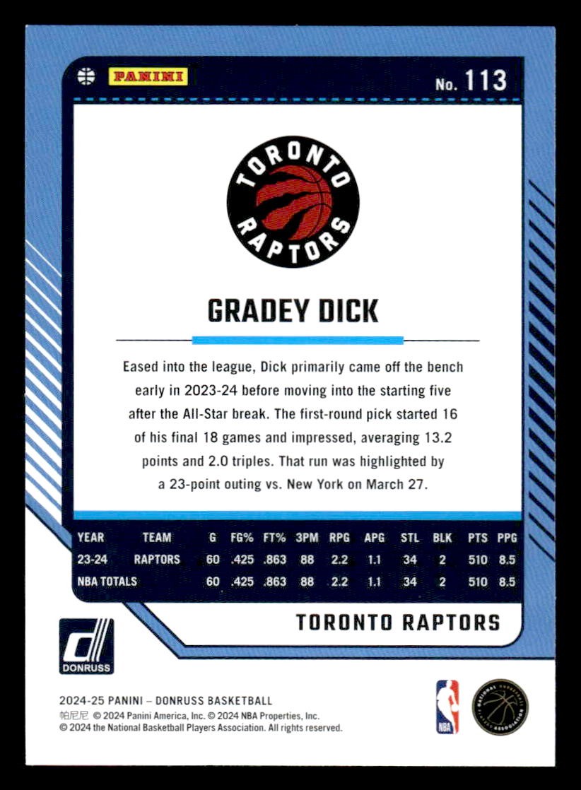 2024-25 Donruss #113 Gradey Dick