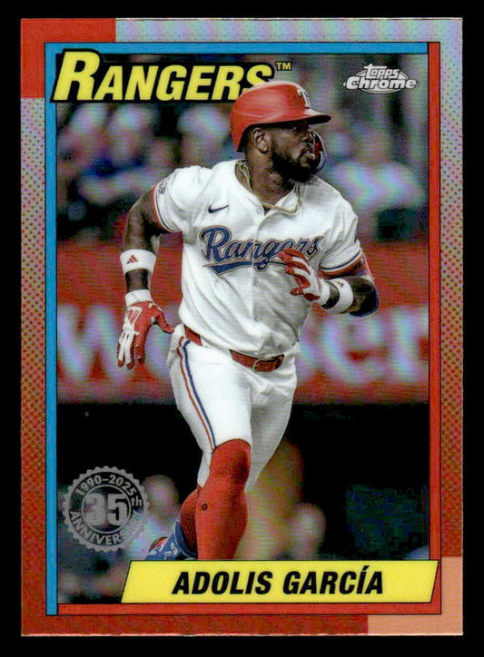 2025 Topps Chrome #90CB-4 Adolis Garcia 1990 Topps Baseball 35th Anniversary