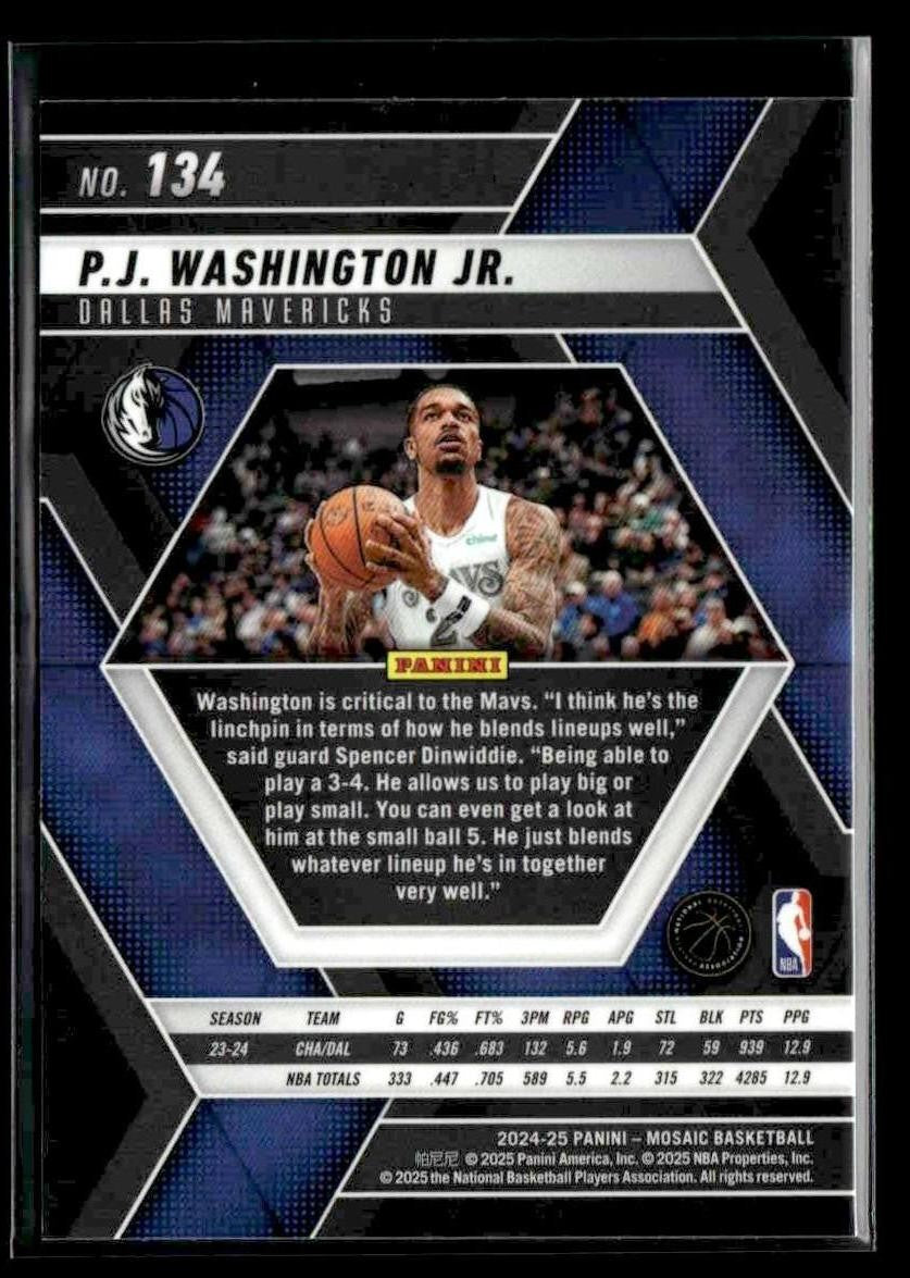 2024-25 Panini Mosaic #134 P.J. Washington Jr.