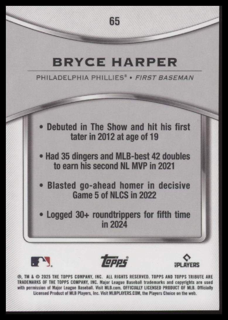 2025 Topps Tribute #65 Bryce Harper