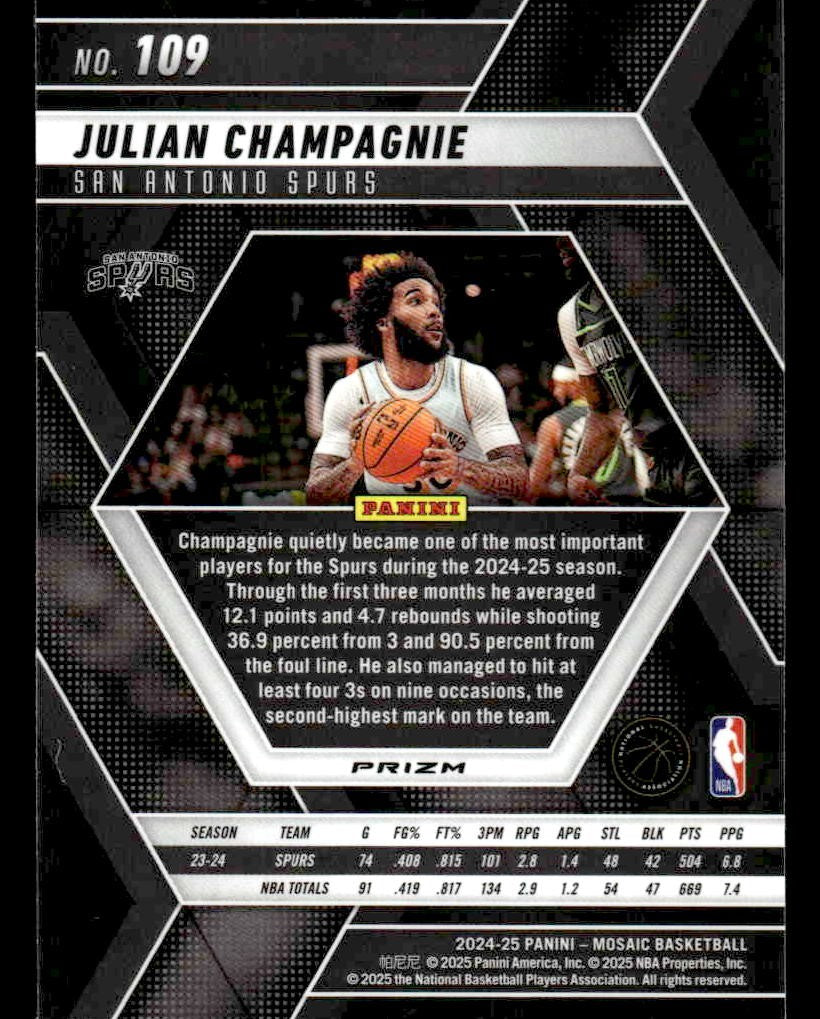 2024-25 Panini Mosaic #109 Julian Champagnie Premium