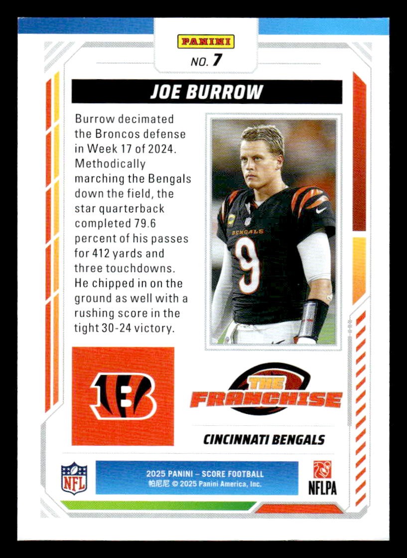 2025 Score #7 Joe Burrow The Franchise