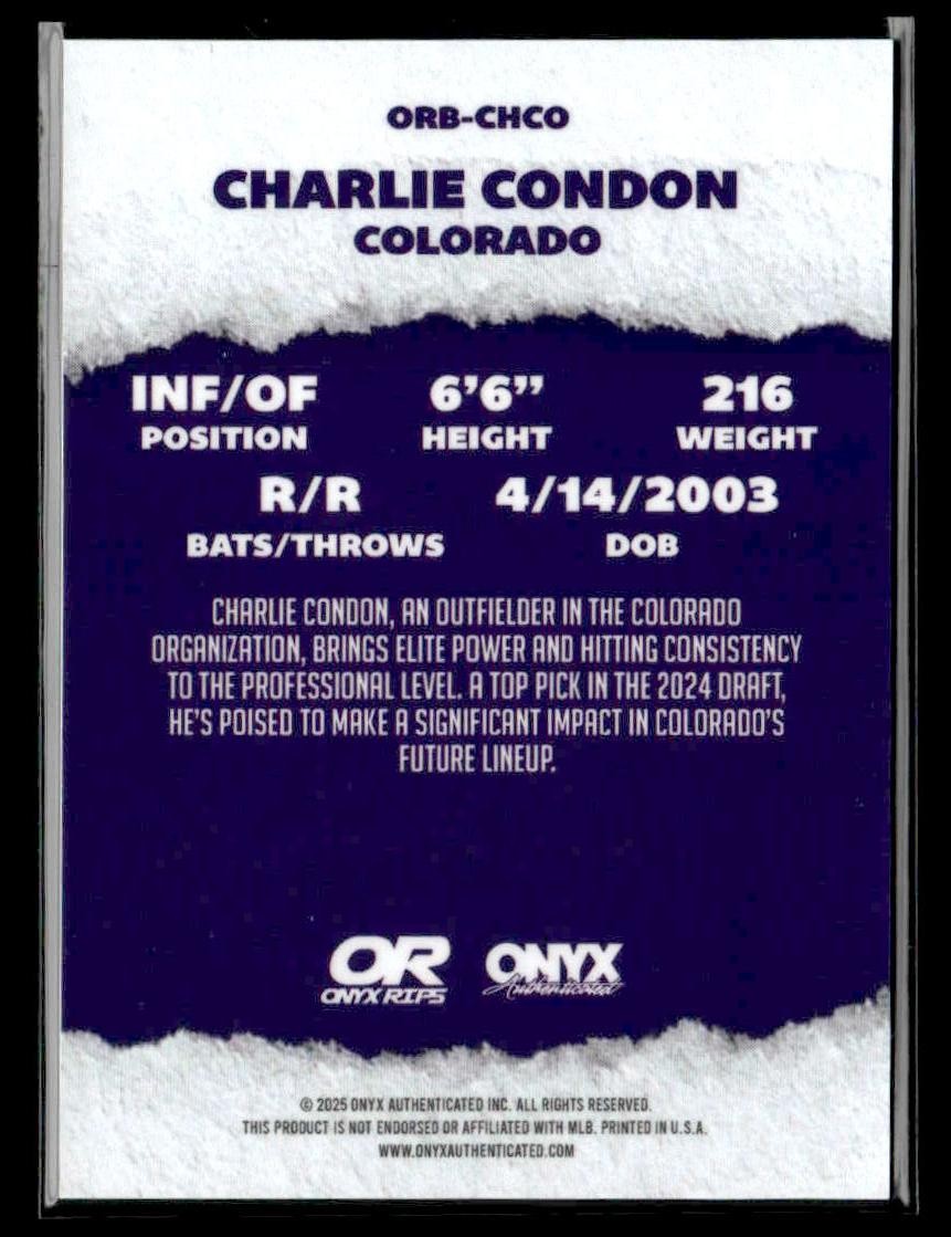 2025 Onyx Rips #ORB-CHCO Charlie Condon Refractor