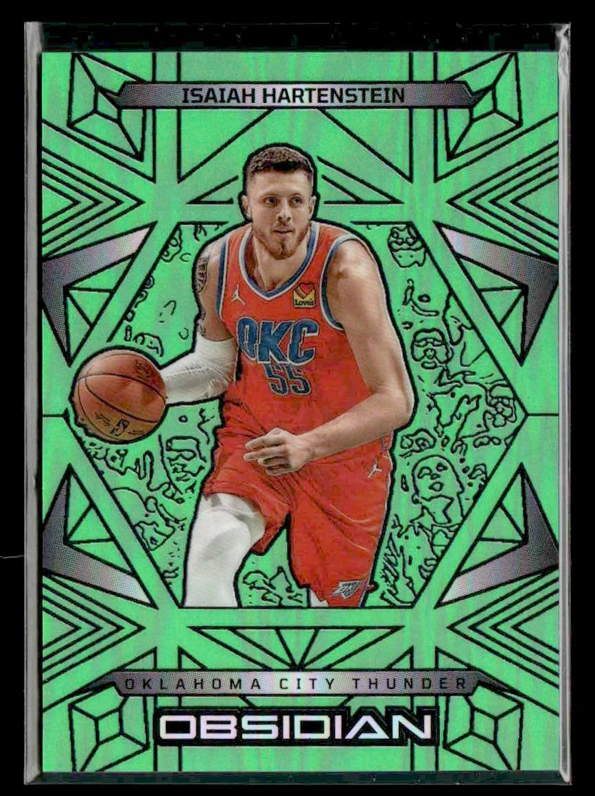2024-25 Panini Obsidian #92 Isaiah Hartenstein Electric Etch Jade #/25