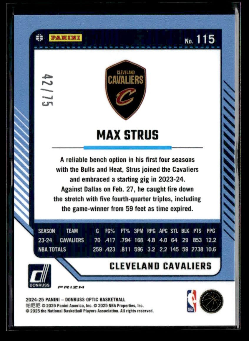 2024-25 Donruss Optic #115 Max Strus Electricity International #/75