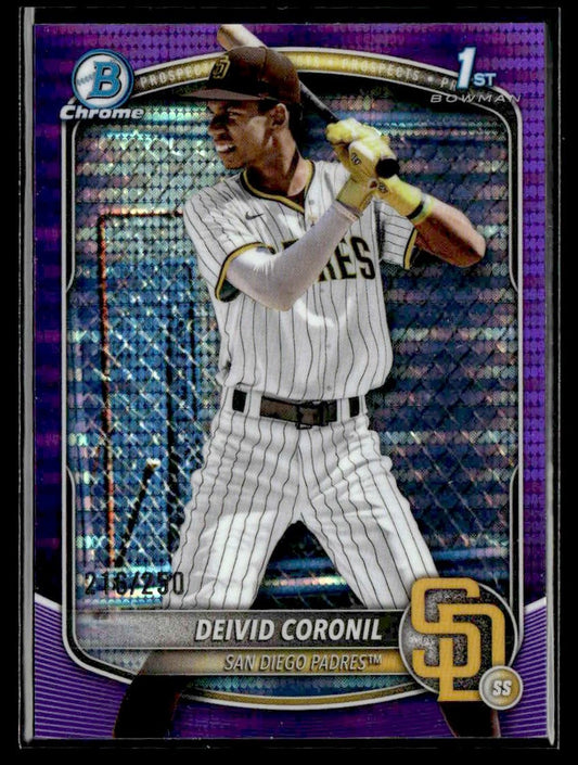 2025 Bowman Chrome #BCP-173 Deivid Coronil Purple Shimmer Refractor #216/250