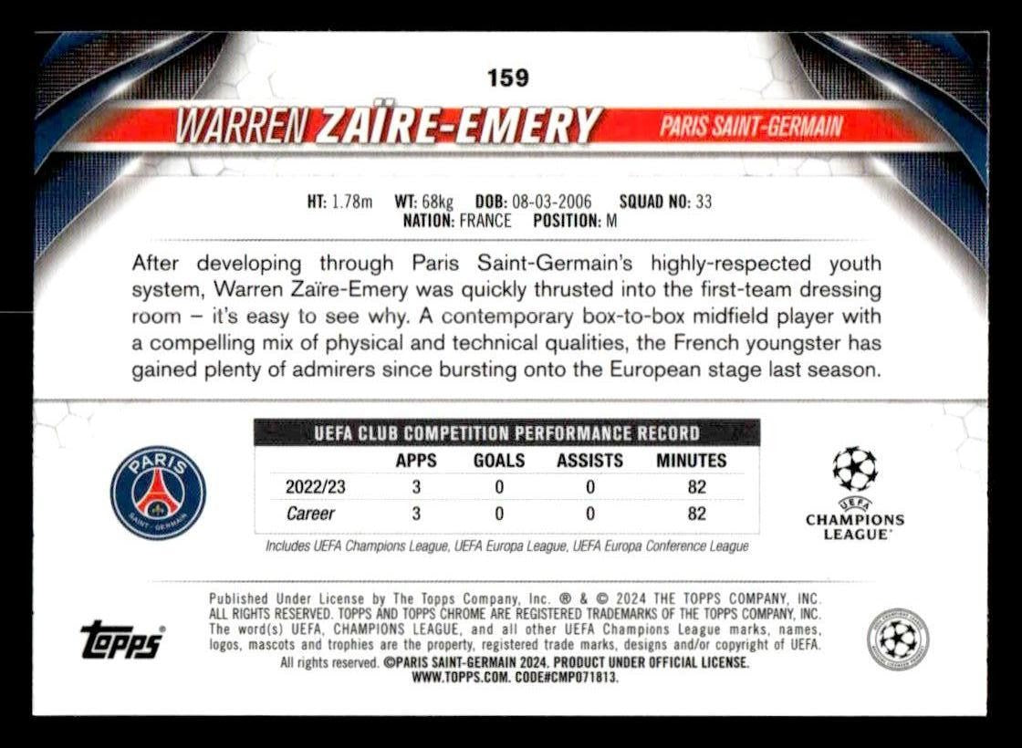 2023-24 Topps UEFA Club Competitions #159 Warren Zaïre-Emery Neon Green #/199