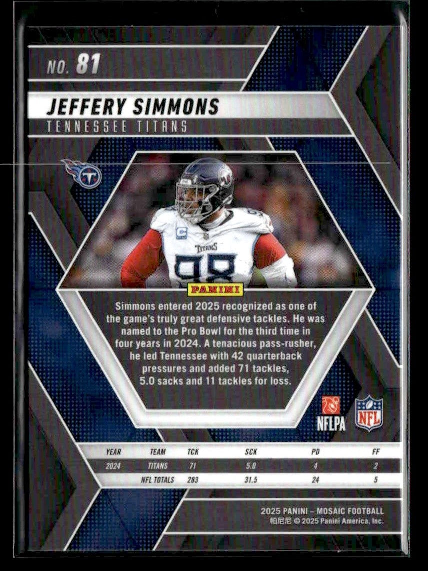 2025 Panini Mosaic #81 Jeffery Simmons