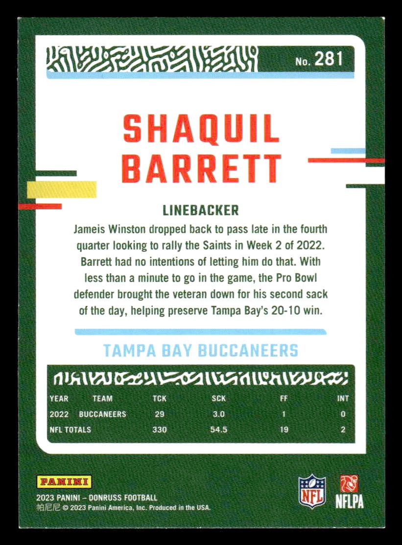 2023 Donruss #281 Shaquil Barrett
