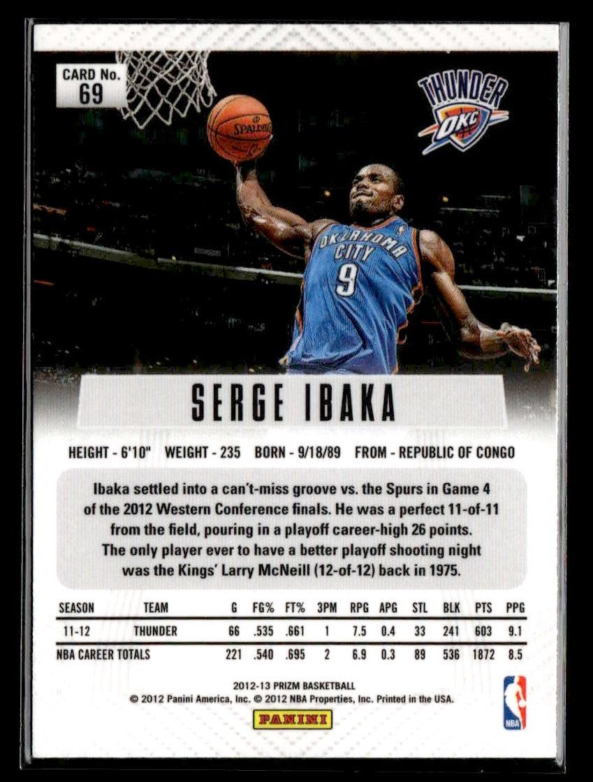 2012-13 Panini Prizm #69 Serge Ibaka
