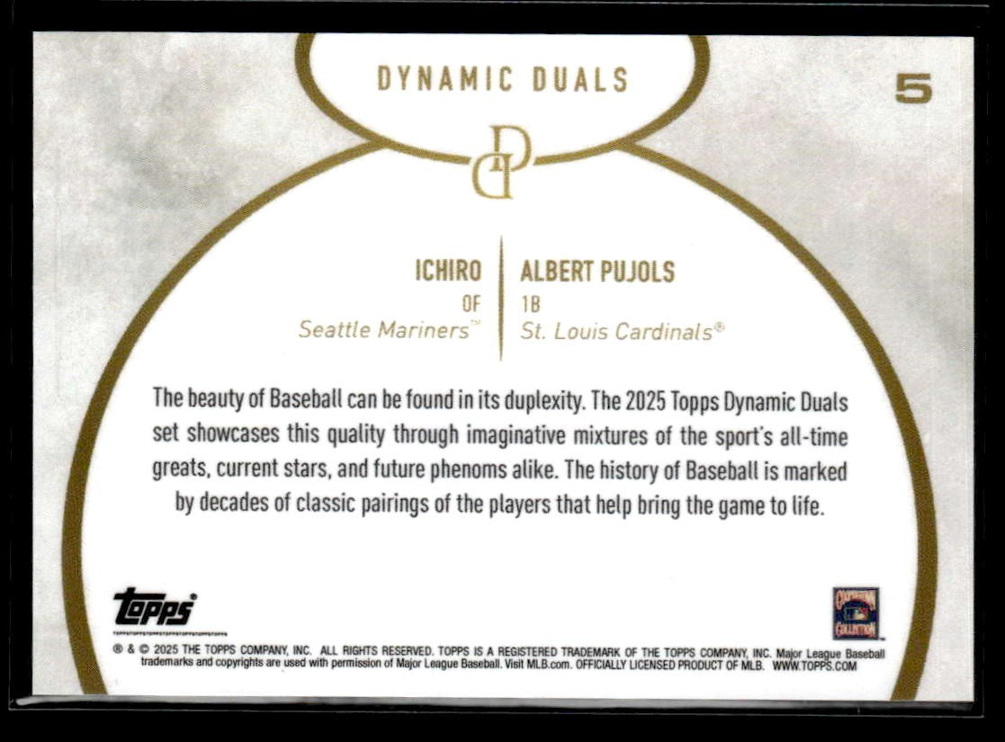 2025 Topps Dynamic Duals #5 Ichiro / Albert Pujols