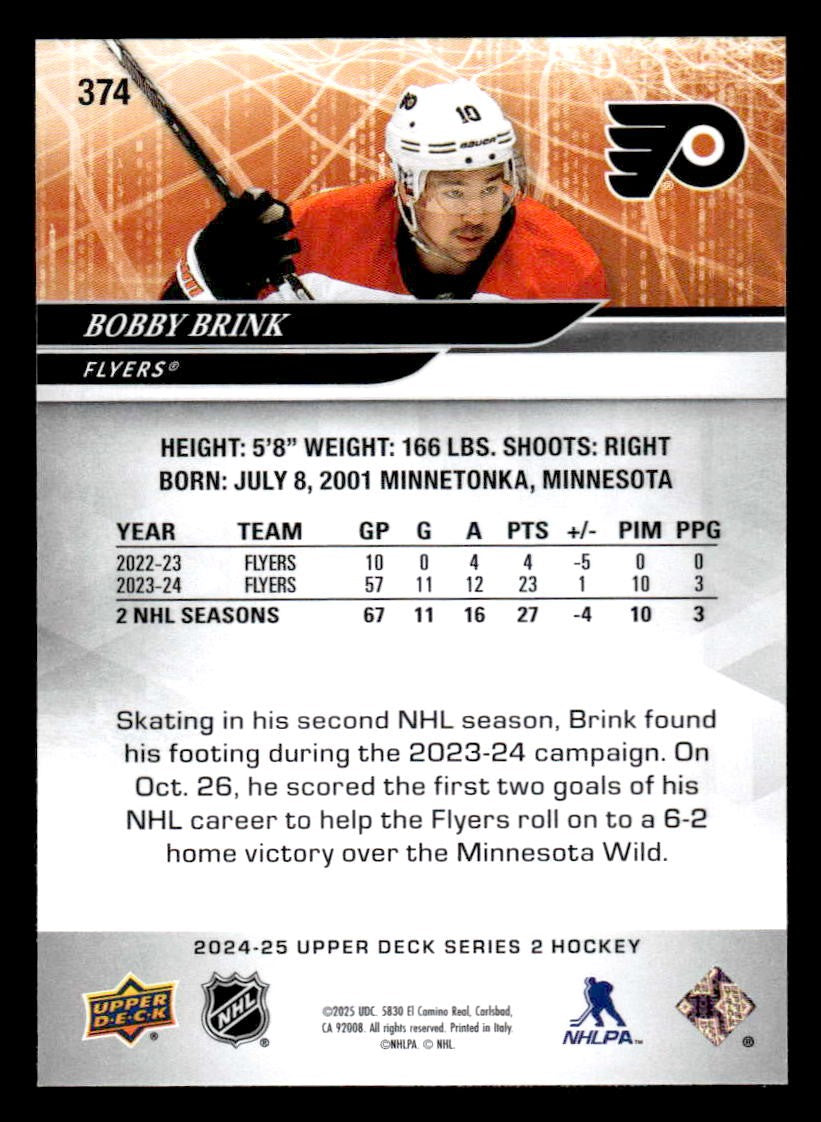 2024-25 Upper Deck #374 Bobby Brink