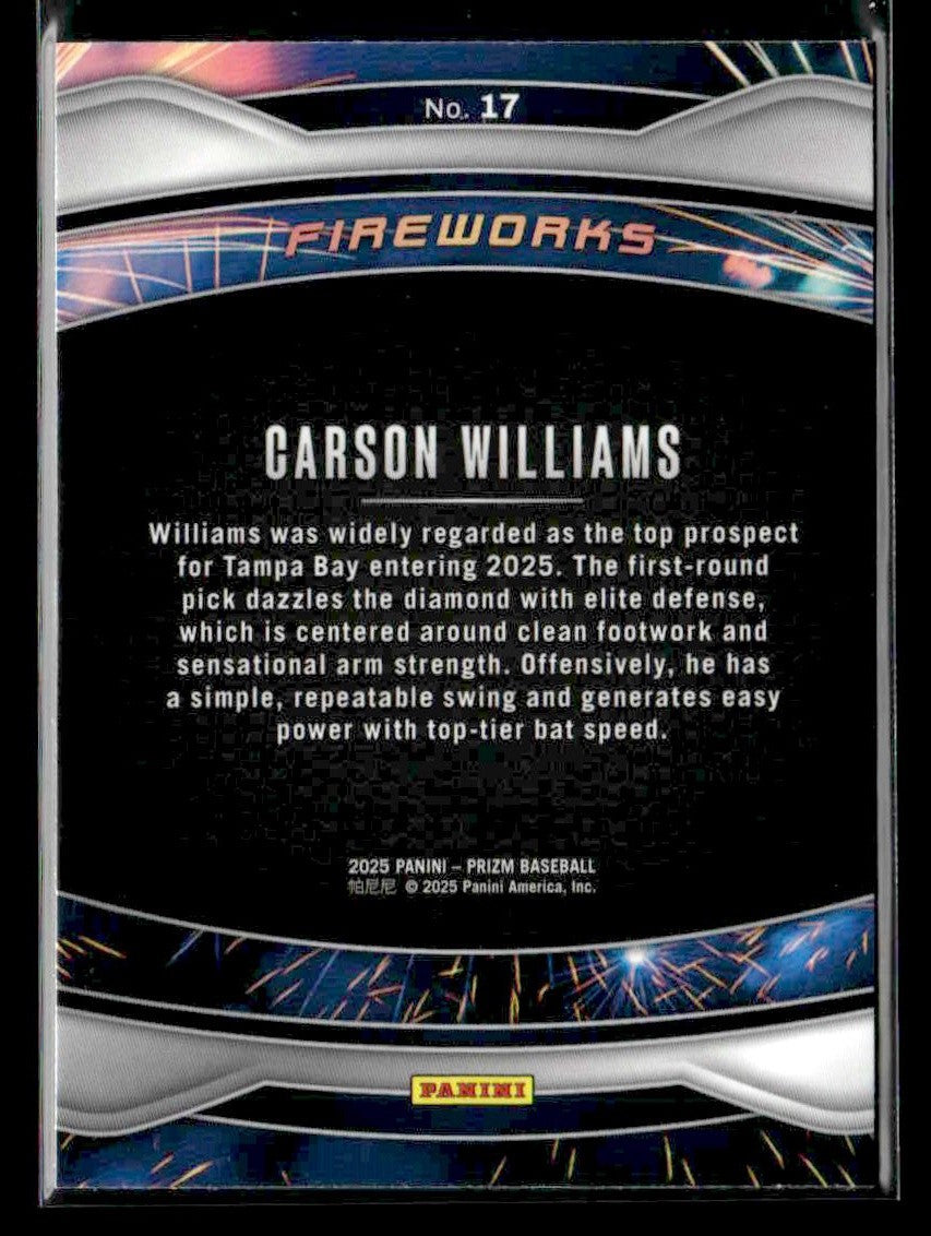 2025 Panini Prizm #17 Carson Williams Fireworks
