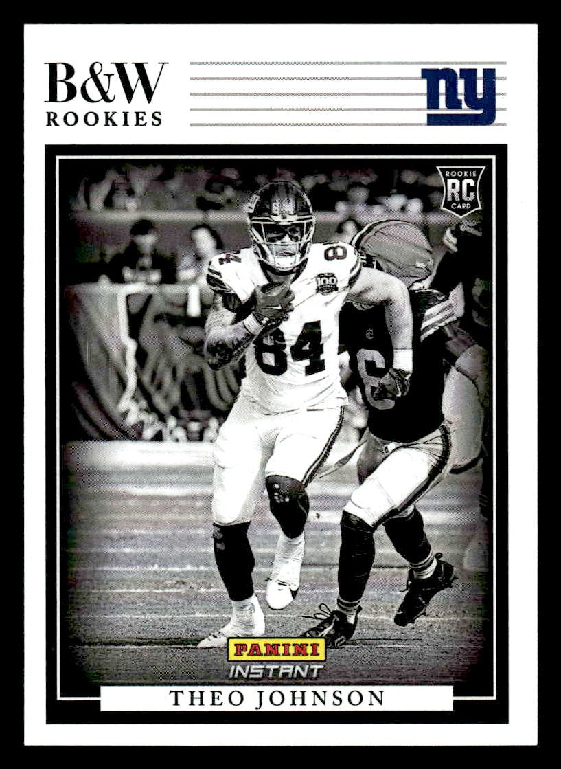 2024 Panini Instant NFL Black & White Rookies #BWR-26 Theo Johnson